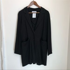 Black cotton jersey oversized blazer, size M